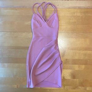 PrettyLittleThing Mauve Strappy Back Mini Dress Size 0